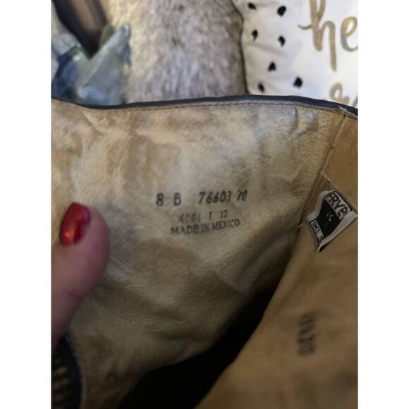 8 frye veronica black leather moto biker boot-bootie - Picture 4 of 12